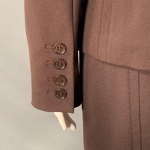 FUTURE OZBEK Size 6 Brown Rayon Blend Single Breasted Blazer Mini Skirt Set - Picture 6 of 16